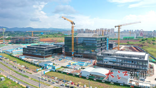 赣州蓉江新区稀土大道,中国稀土集团总部及科创中心项目建设现场。大江网视觉江西 钟万汕 摄