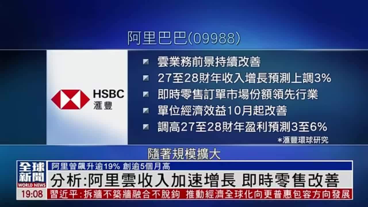 粤语报道｜分析：阿里云收入加速增长 即时零售改善