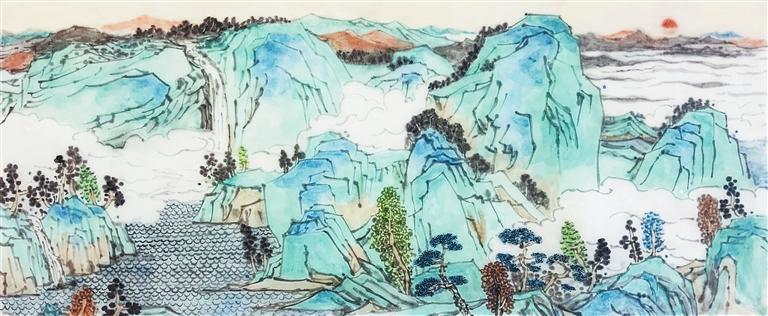 朝阳　（中国画）　丘宁