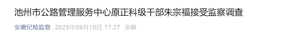 涉嫌严重违法！池州一干部被查