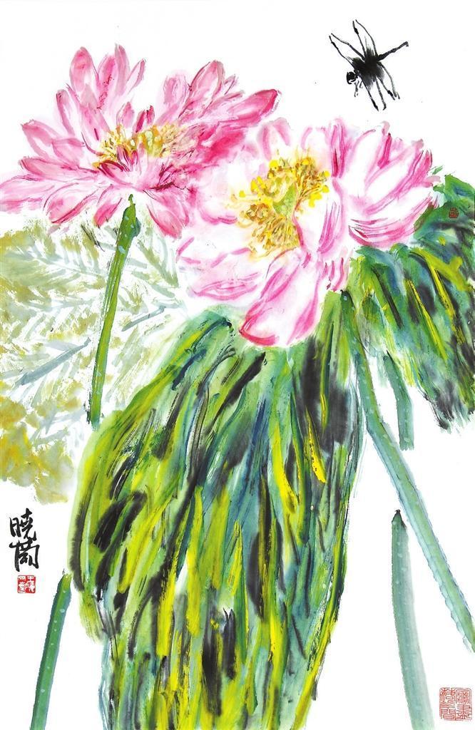 荷风　（中国画）　王晓岗