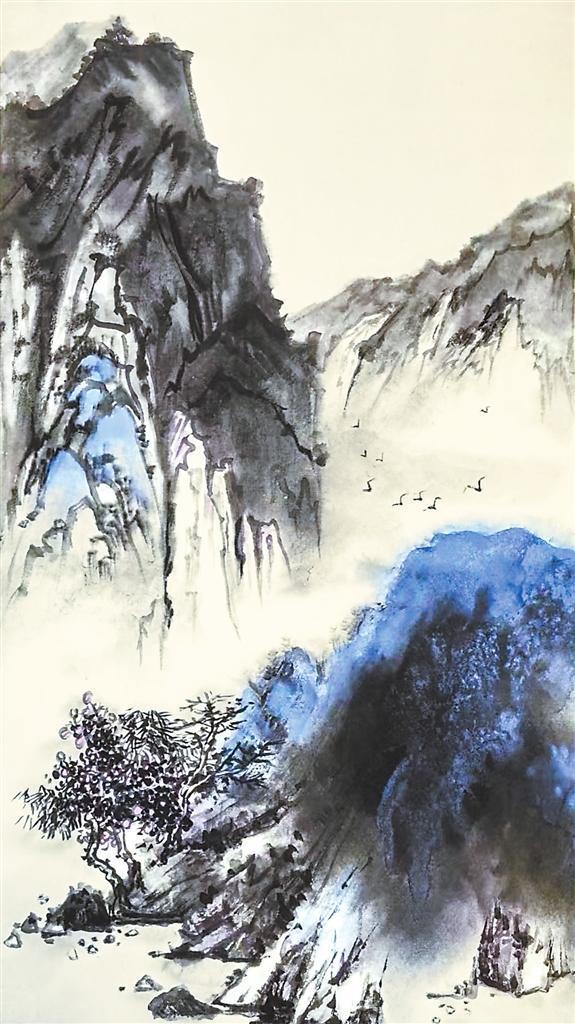 山色迎人秀可餐　（中国画）　徐弘雯立