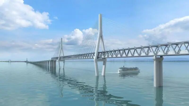 通苏嘉甬高铁跨海段效果图
