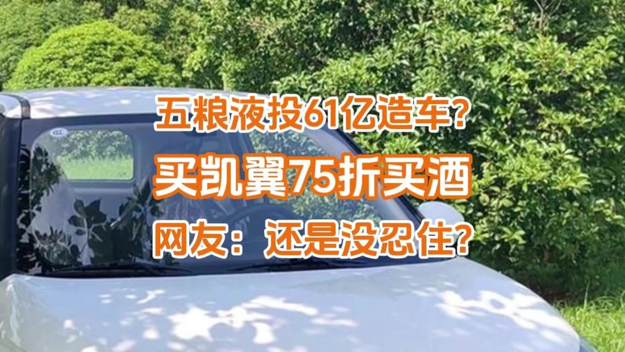 五粮液投61亿造车？买凯翼75折买酒，网友：说好不造车还是没忍住