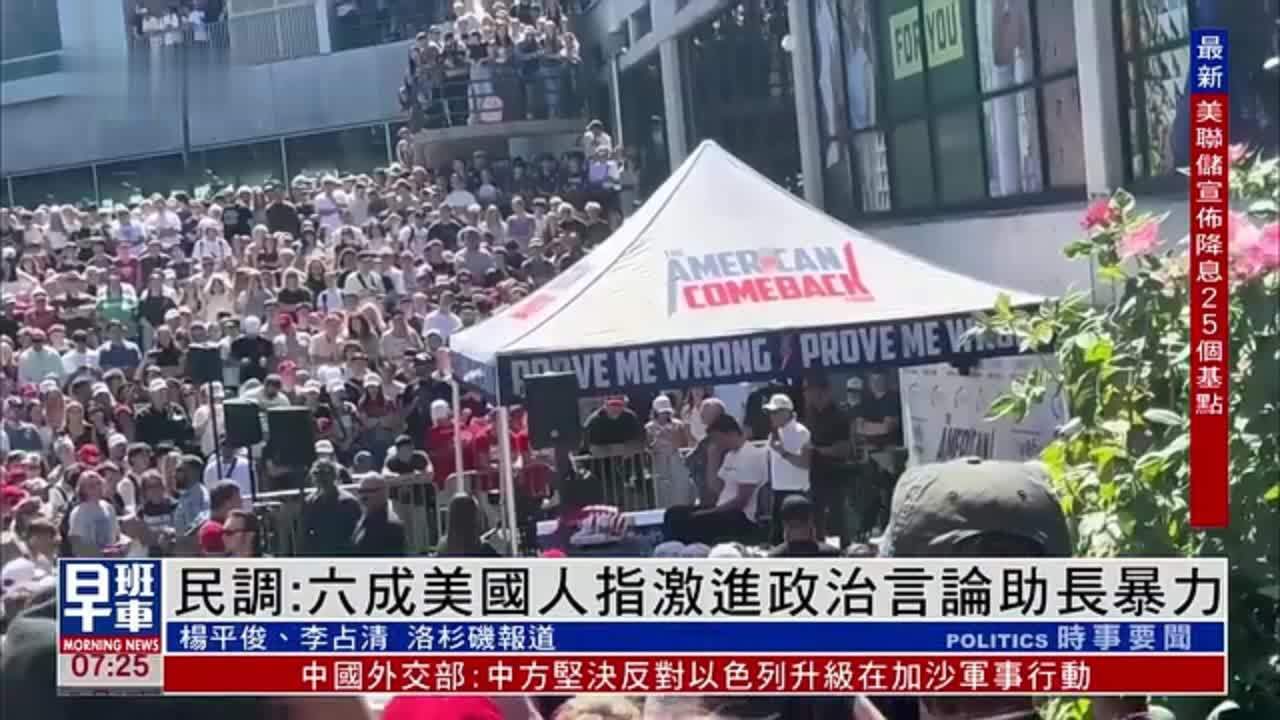 民调：六成美国人指激进政治言论助长暴力