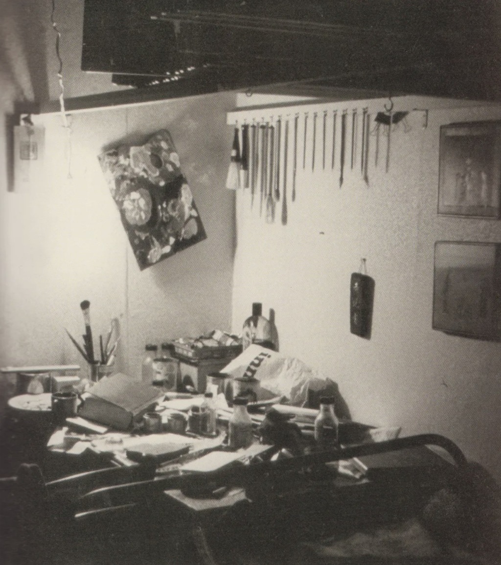 1960年代，夏阳巴黎的画室一隅。
