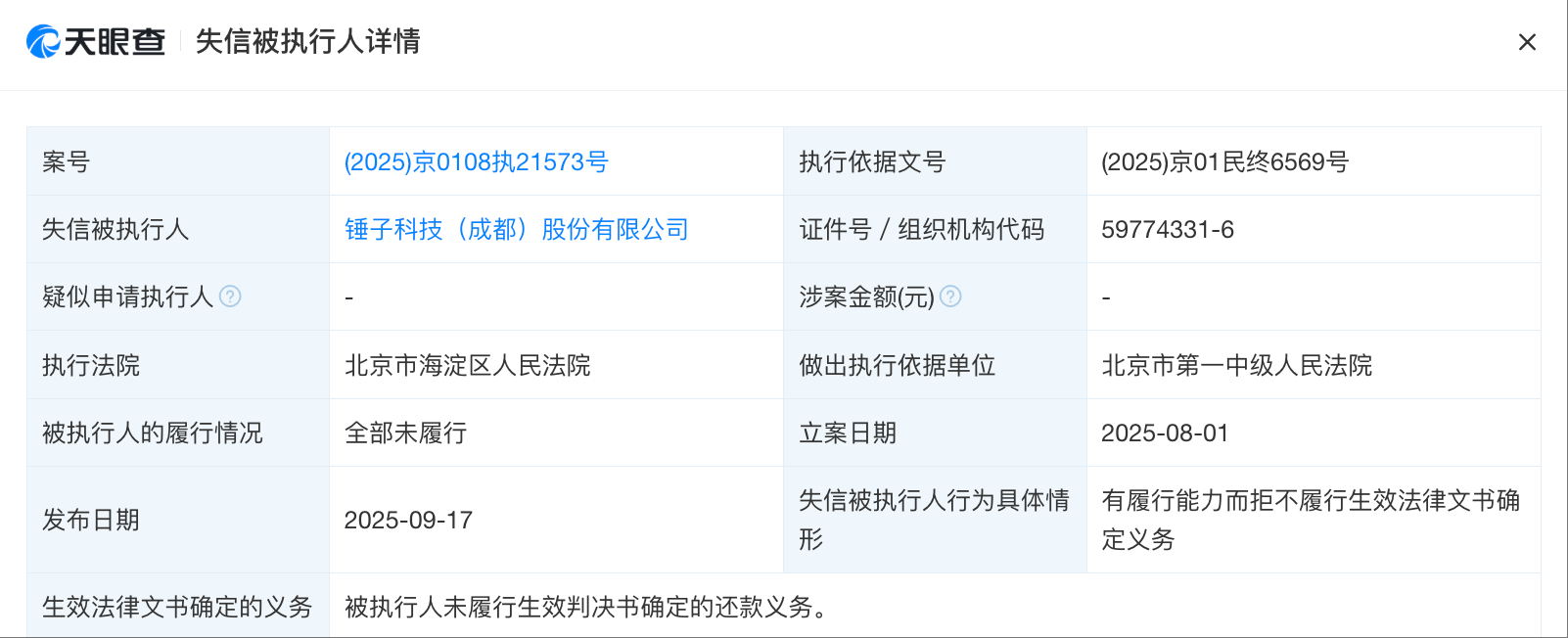 名下锤子科技成老赖 罗永浩称个人“限高”已被取消好几年