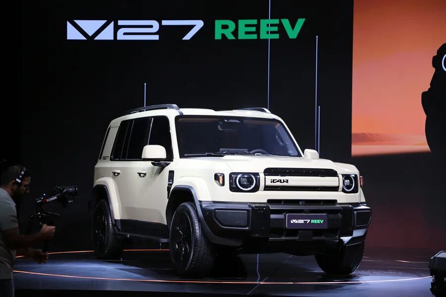 这是2025年8月1日在阿联酋迪拜拍摄的奇瑞品牌iCAUR全球首发的新车。新华社记者 温新年 摄