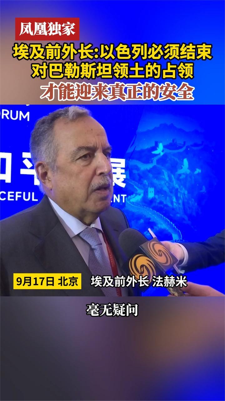 埃及前外长：以色列必须结束对巴勒斯坦领土的占领才能迎来安全