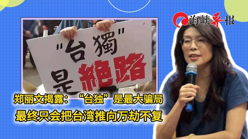 郑丽文揭民进党内幕：“台独”是最大骗局，得利者只是美国