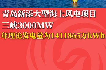 青岛新添大型海上风电项目三峡3000MW