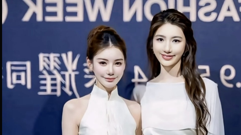 汪小菲小娇妻去北京走秀，穿一身白色礼服笑得开心，直角肩很吸睛封面图