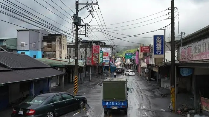 “桦加沙”来袭,台湾花莲光复城区惨况曝光