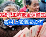 2025职工养老金调整完成，农村上涨情况如何？不同地区差距有多大