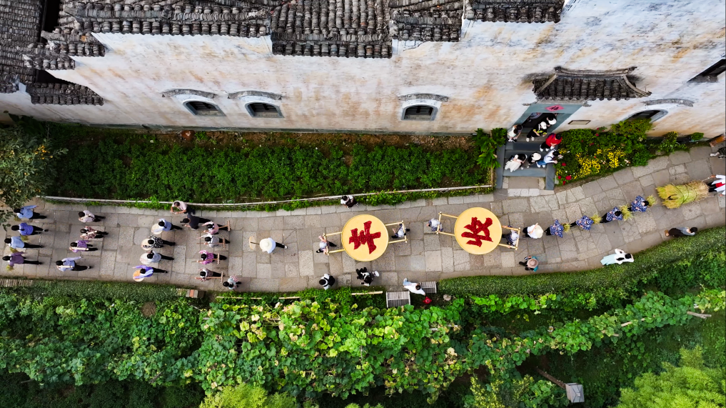 丰收巡游队热热闹闹出发了。新华网发