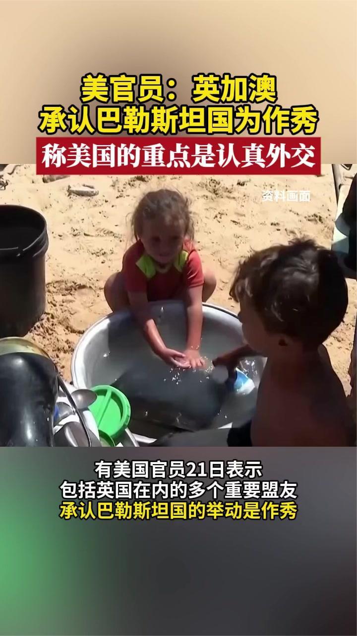美官员：英加澳承认巴勒斯坦国为作秀，称美国的重点是认真外交