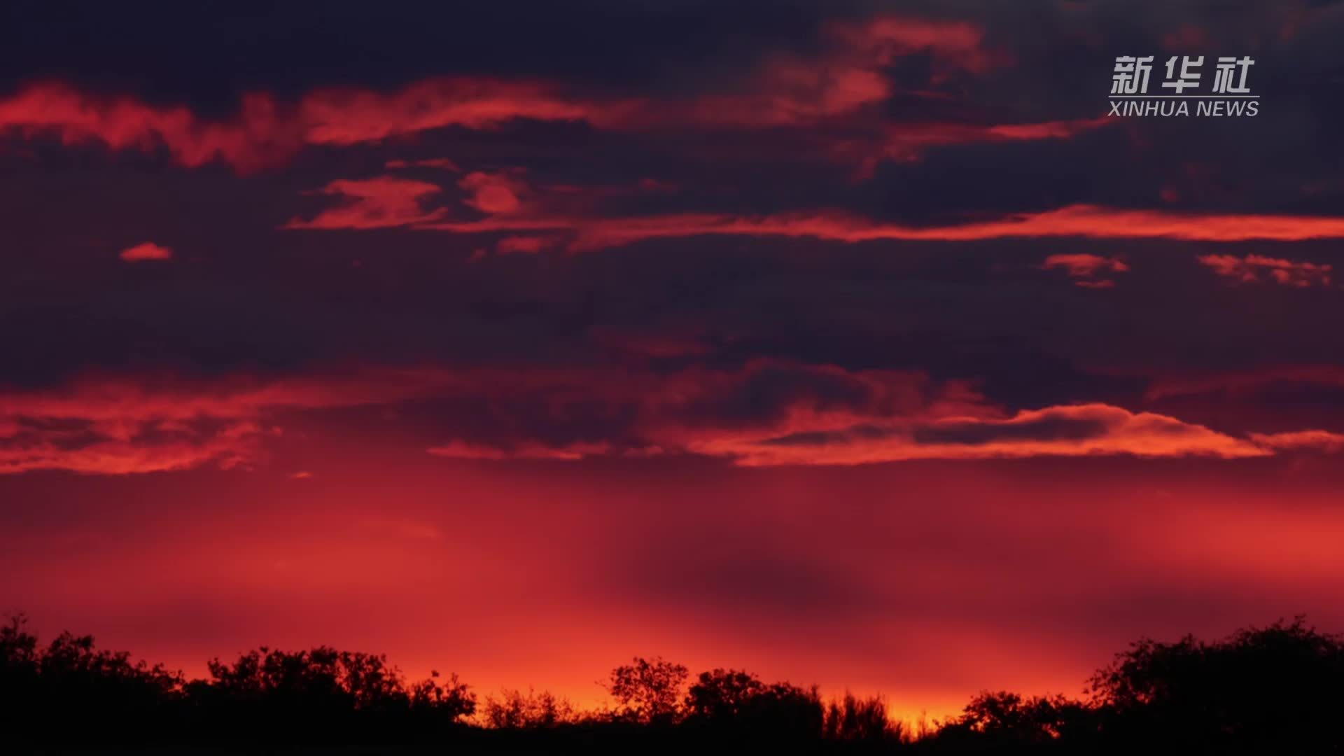 内蒙古巴尔虎草原：落日熔金 秋色正美