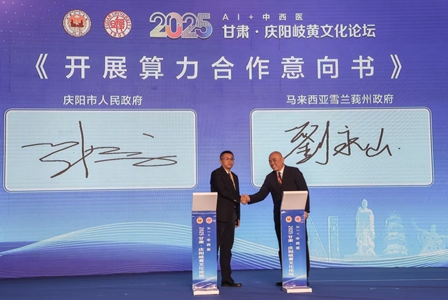 庆阳市政府与马来西亚雪兰莪州政府签署《开展算力合作意向书》 陈飞/摄