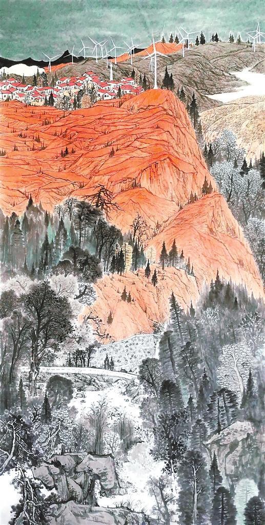 奋进歌　（中国画）　吴东年