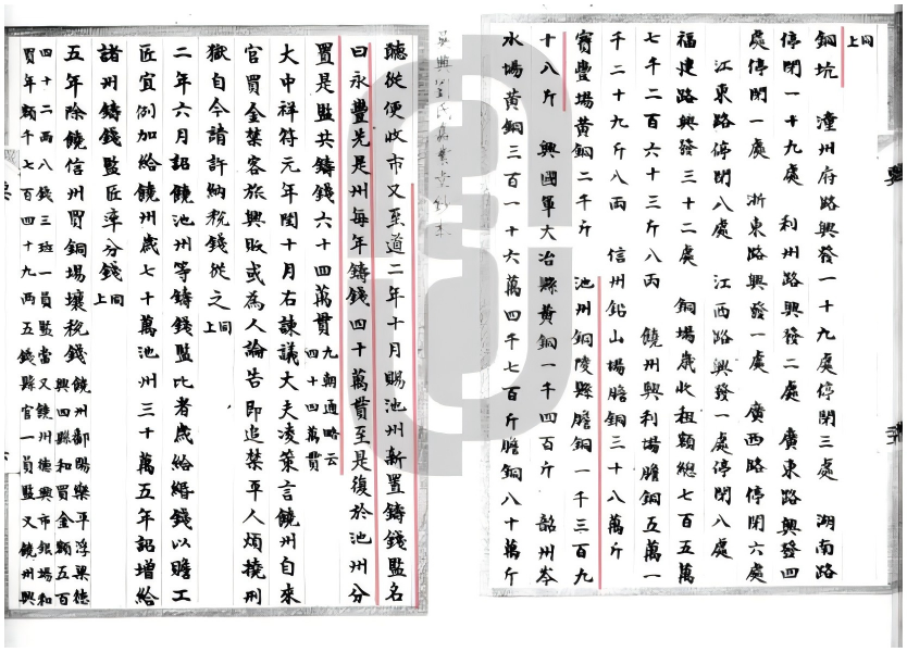 清《宋会要》关于永丰监铸钱和铜陵县胆铜产量的记载