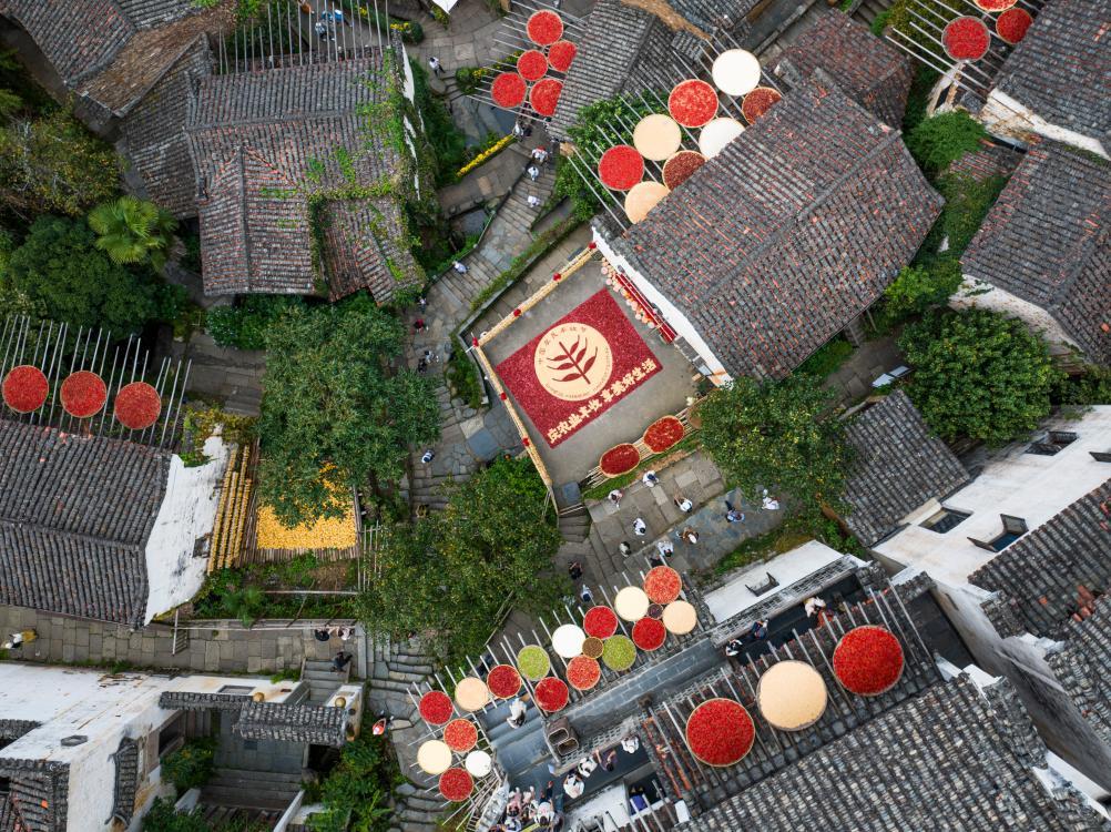 婺源篁岭庆祝农民丰收节。新华网发