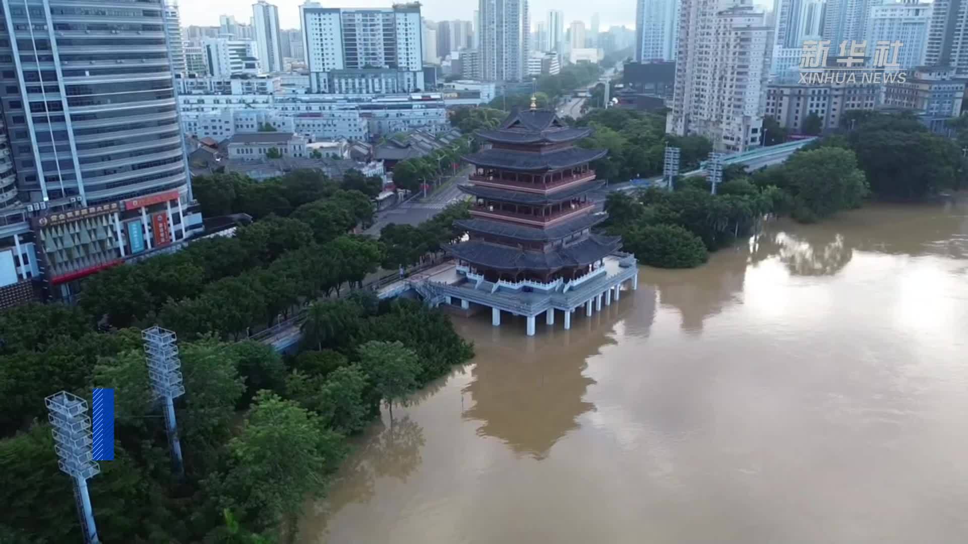 超警3.35米 郁江今年第1号洪水洪峰过境南宁