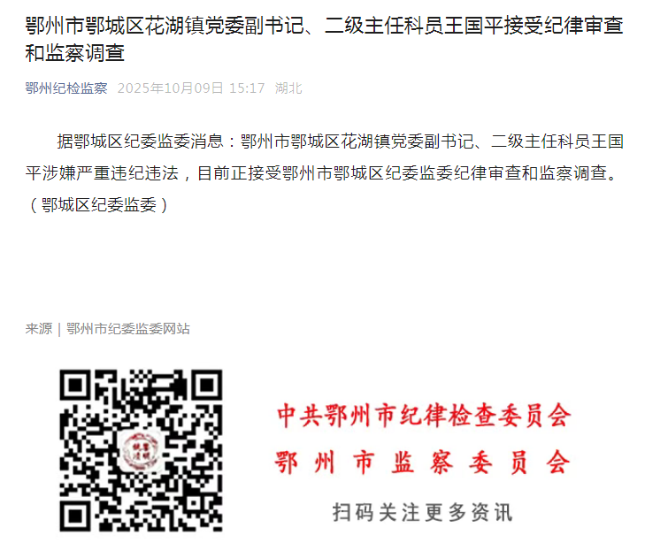 湖北两人同日被查