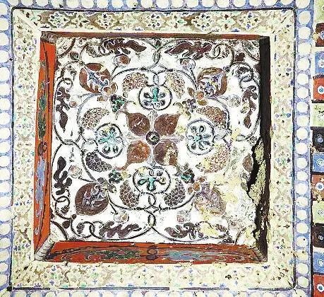 莫高窟第209窟 藻井上的石榴葡萄纹样