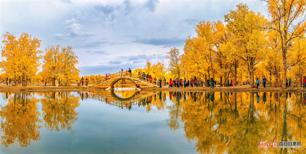 国庆中秋假期，金塔沙漠胡杨林景区精心打造了众多特色体验项目，将单一的“赏景地”升级为集观光、休闲、美食、娱乐于一体的综合性旅游目的地。新甘肃·每日甘肃网通讯员　王萍　摄影报道