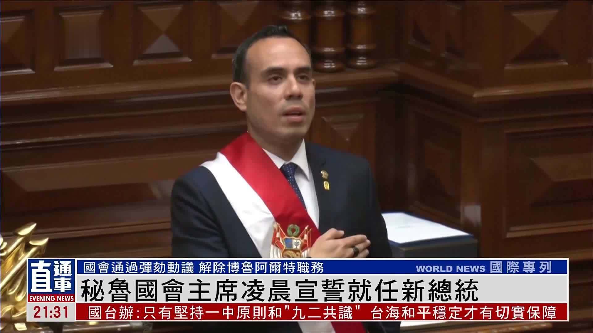 秘鲁国会主席凌晨宣誓就任新总统