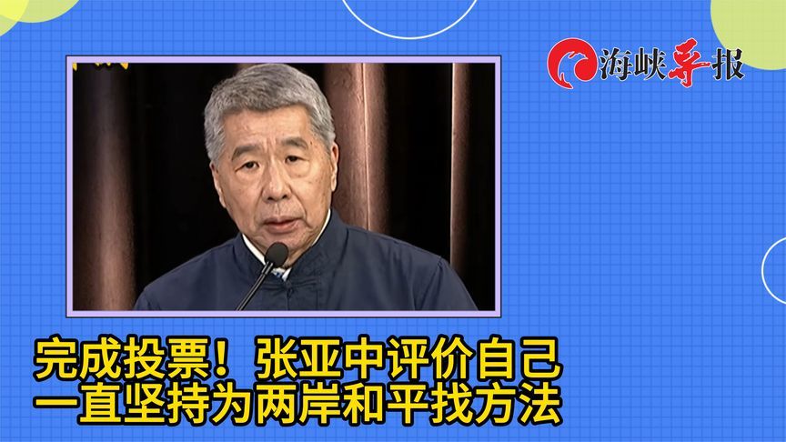 完成投票！张亚中称自己一直坚持为两岸和平找方法
