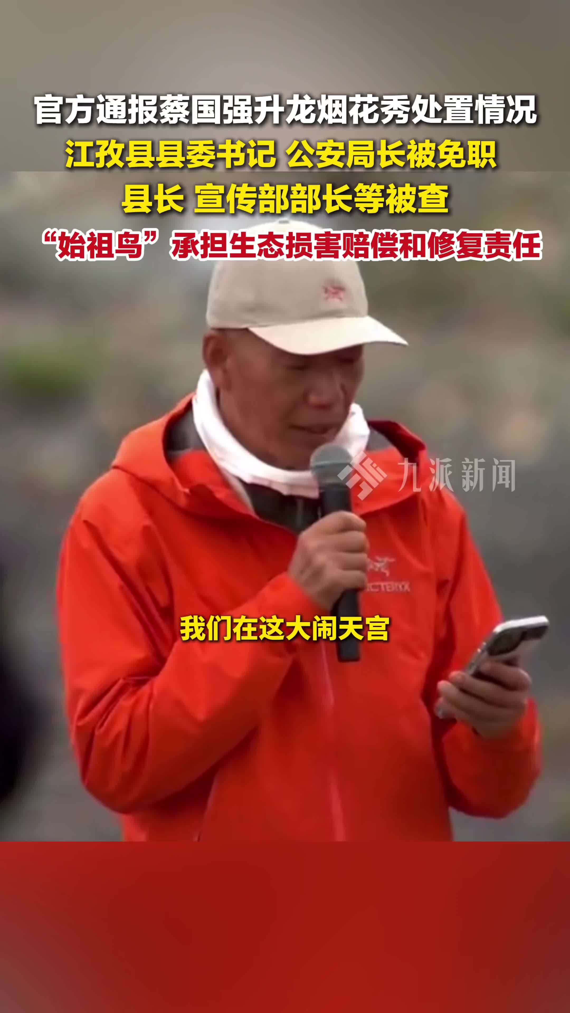 官方通报蔡国强升龙烟花秀处置情况：江孜县县委书记、公安局长被免职