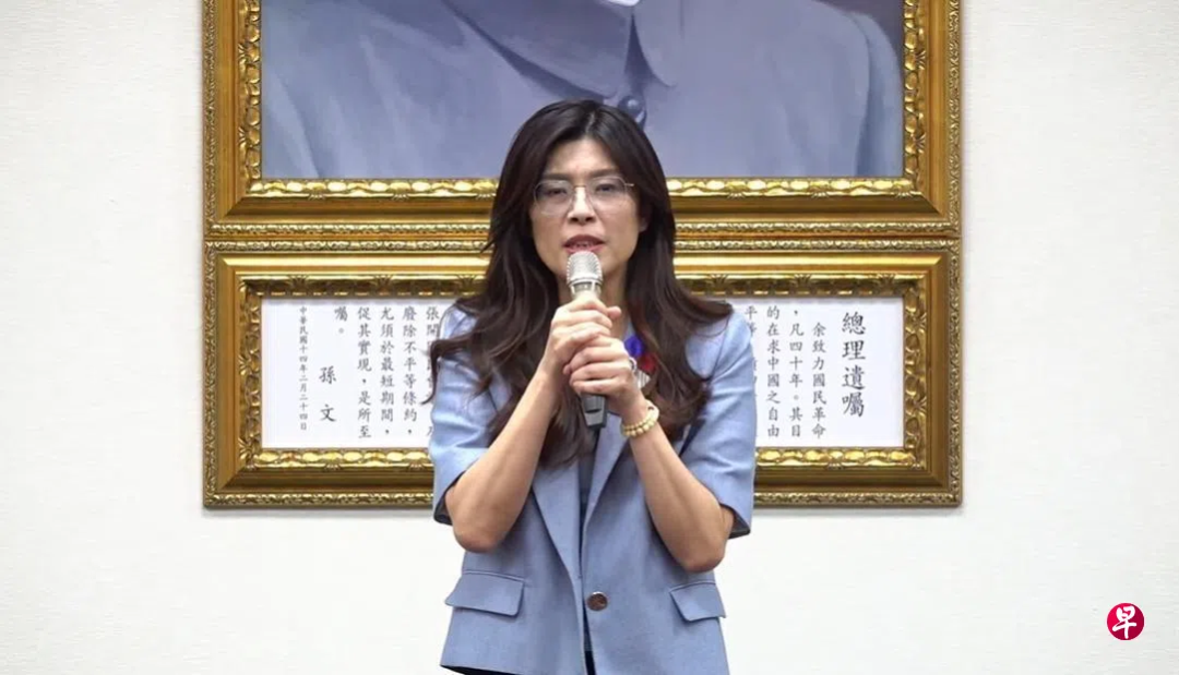 ▎郑丽文发表胜选感言。图源:联合早报