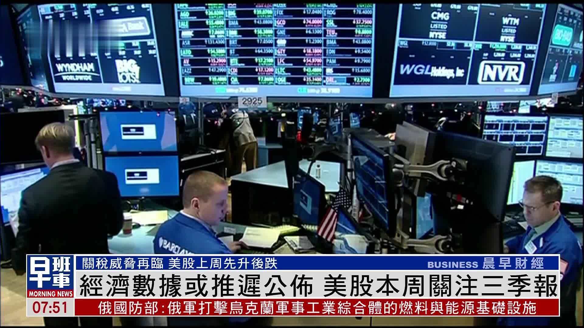 美股一周｜经济数据或推迟公布 美股本周关注三季报