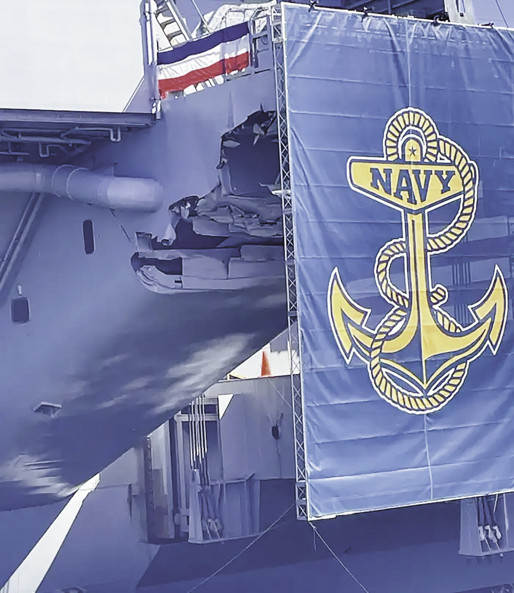 撞后8个月未修，美国“杜鲁门”号航母“遮伤”迎庆典被嘲讽