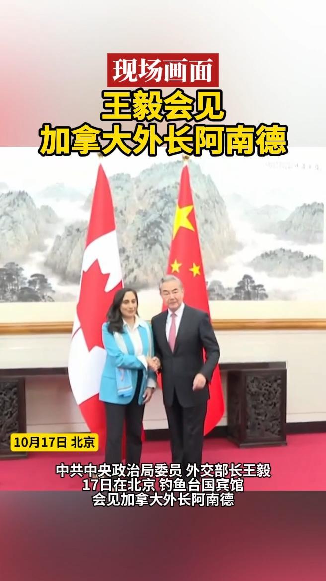 现场画面｜王毅会见加拿大外长阿南德