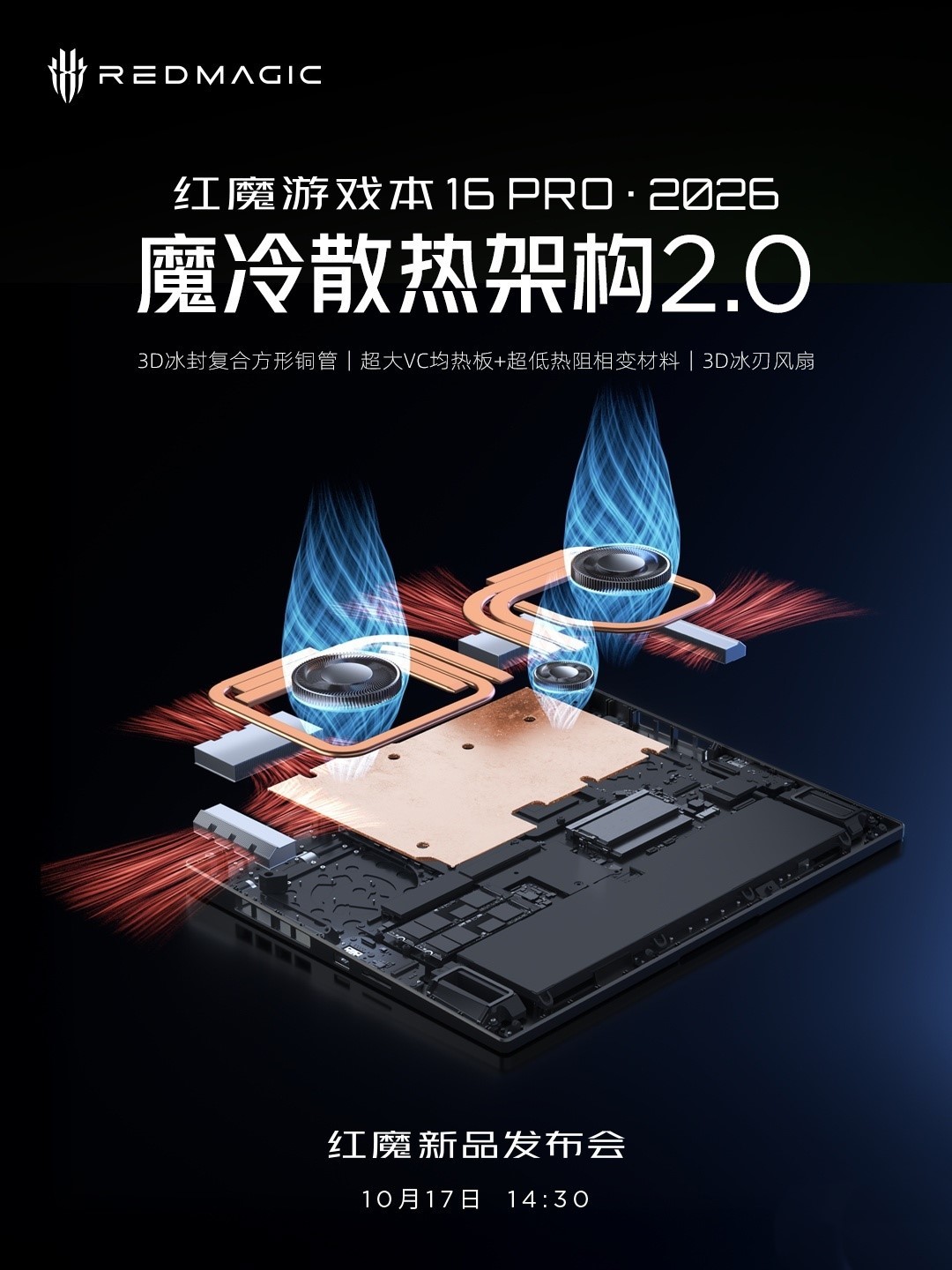 红魔游戏本16 PRO 2026搭载“魔冷散热架构2.0”