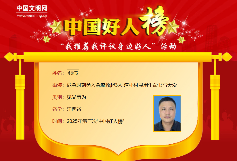 2025年第三次“中國(guó)好人榜”發(fā)布 江西9人上榜
