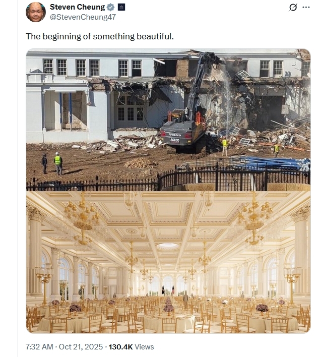 白宫部分建筑被拆,现场曝光,美媒集体发难特朗普:你的承诺呢?