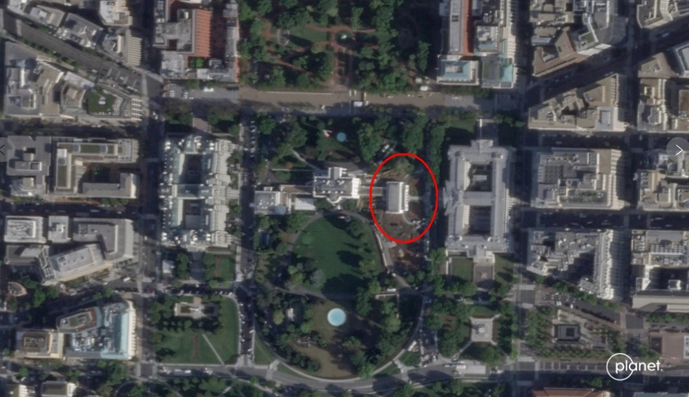 9月26日拍摄的白宫卫星图。