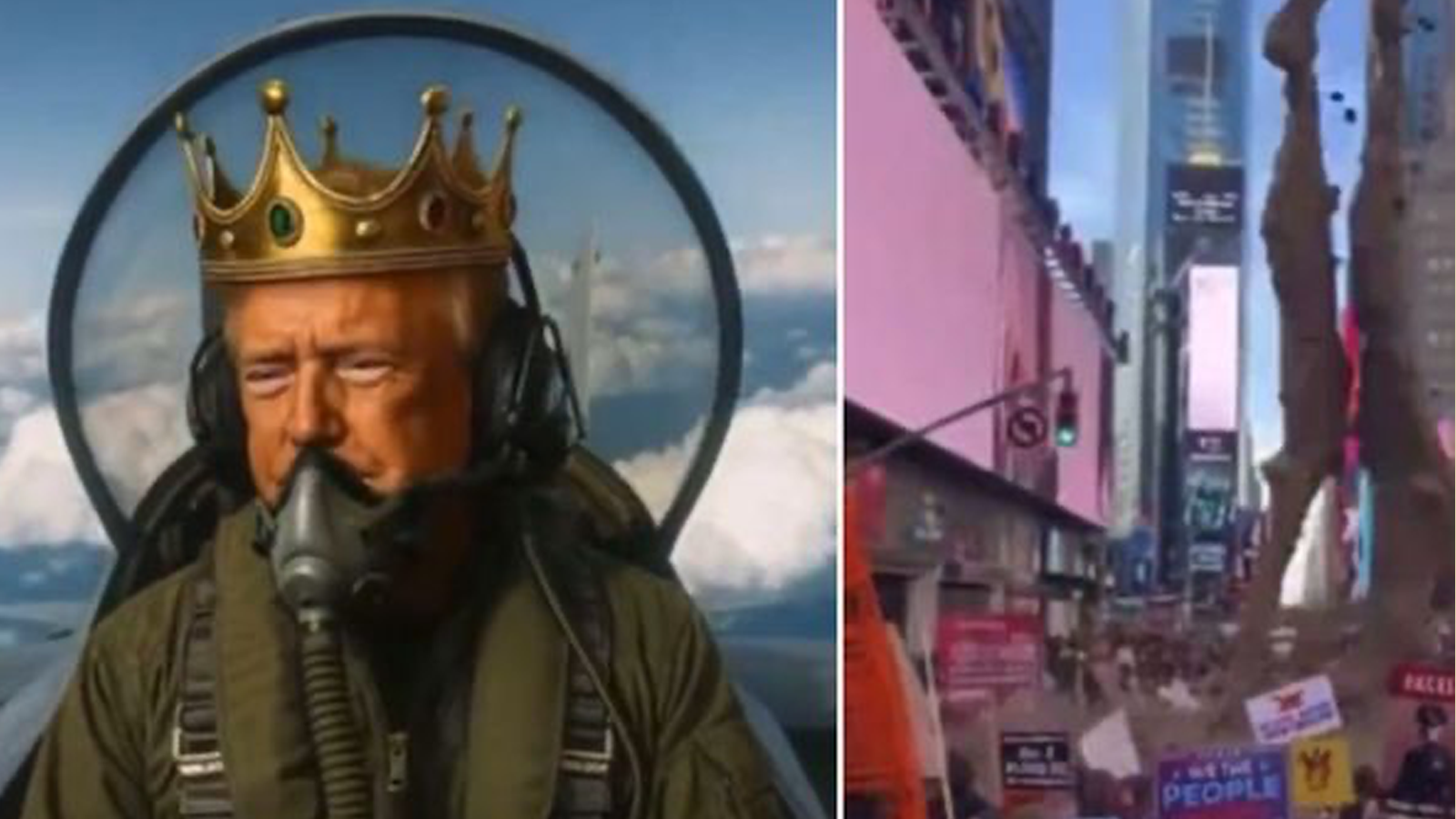 特朗普挑衅全美抗议者？发AI视频驾驶战机“泼粪”同日淡定与日韩企业代表打高尔夫