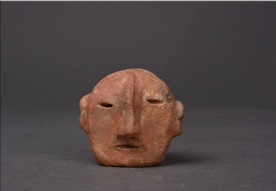 新石器时代马家窑文化石岭下类型红陶人头形陶塑