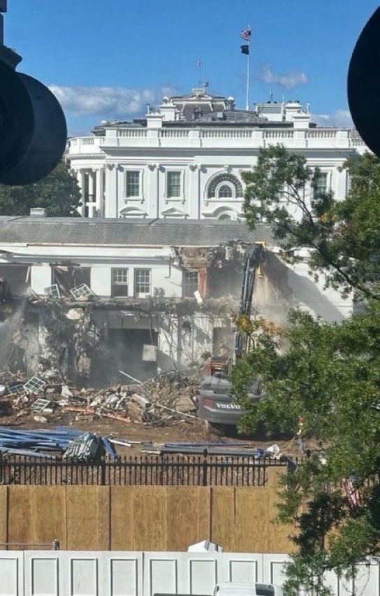 白宫部分建筑被拆,现场曝光,美媒集体发难特朗普:你的承诺呢?