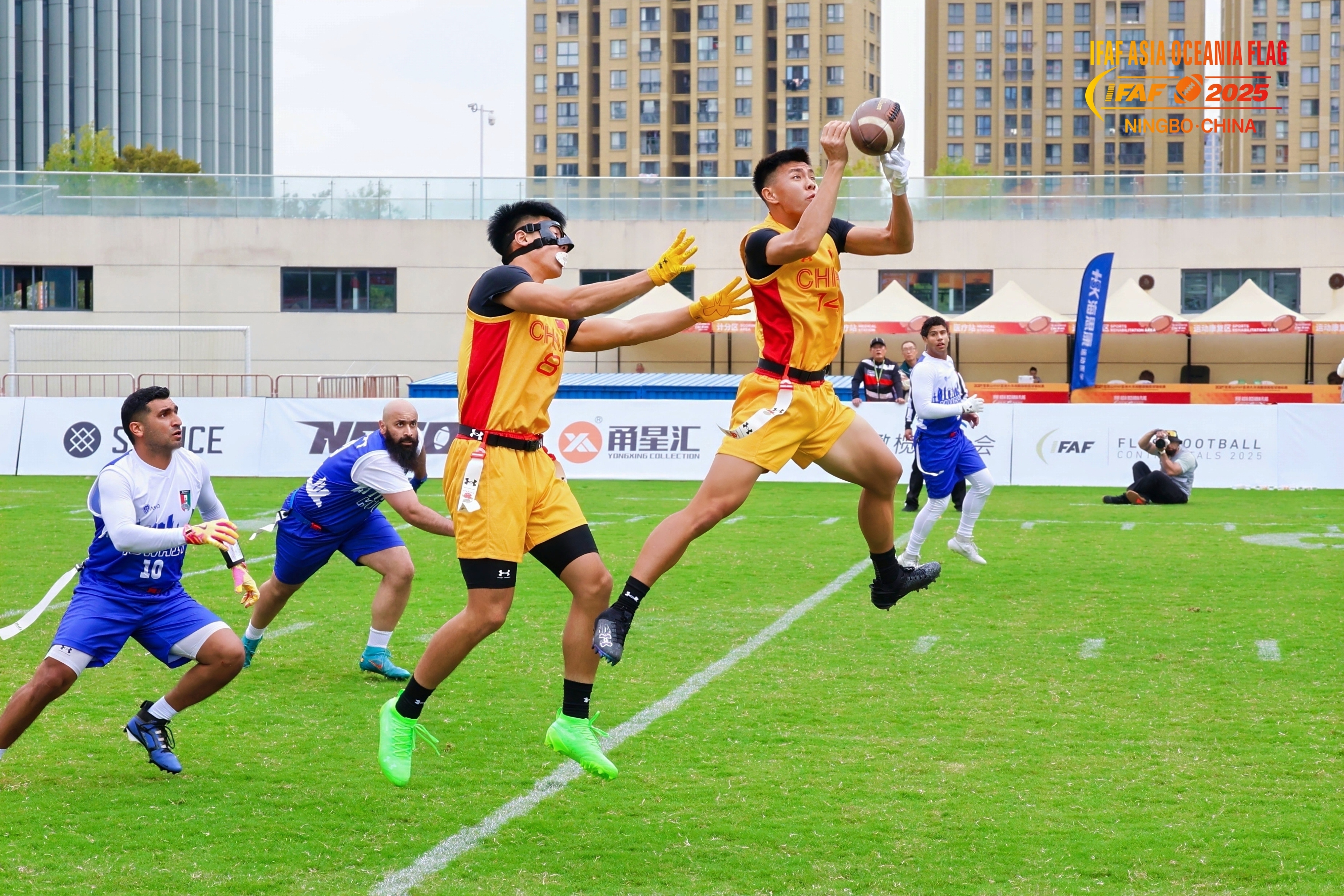 中國腰旗橄欖球男隊首秀33:12大勝科威特  IFAF亞大腰旗橄欖球錦標賽寧波奉化開賽