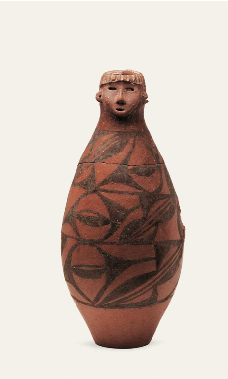 人头形器口彩陶瓶