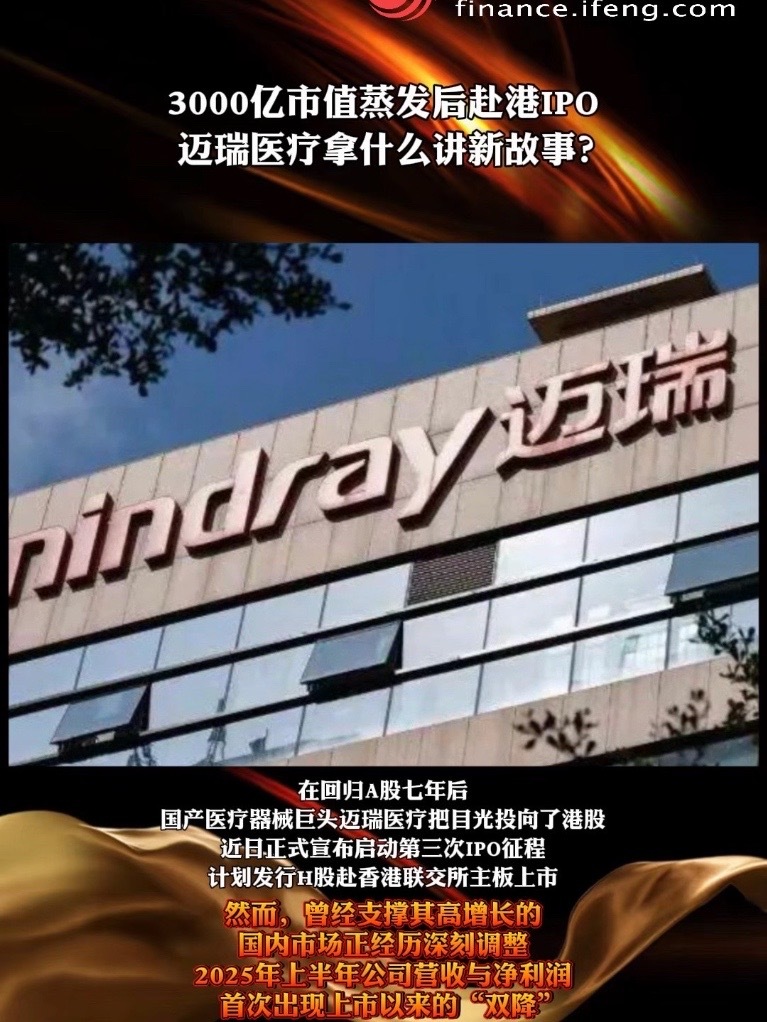 3000亿市值蒸发后赴港IPO，迈瑞医疗拿什么讲新故事？#财经 #经济 #与你相关就请艾特他➡️ 迈瑞医疗