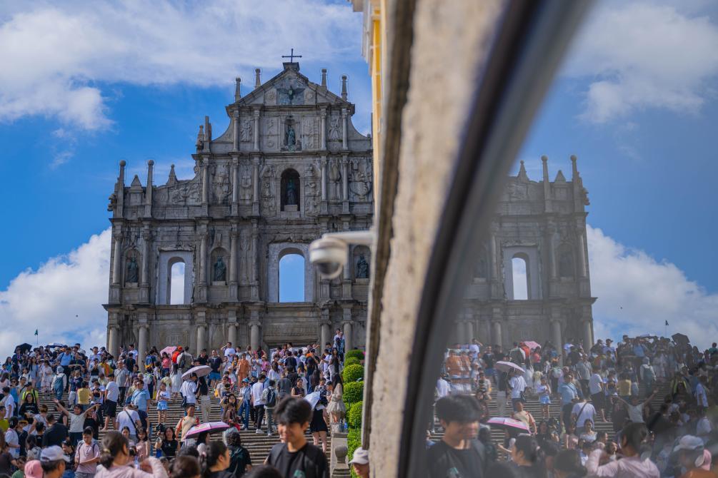 資料圖：澳門大三巴牌坊。新華社發（張金加 攝）