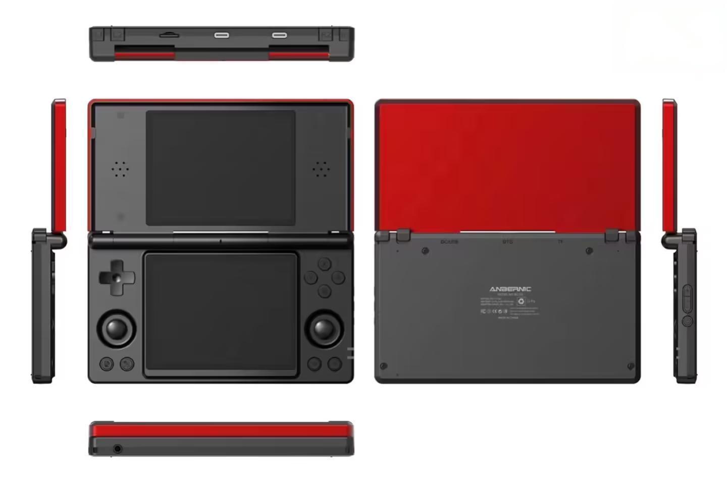 外观致敬任天堂NDSL:ANBERNIC安伯尼克RG DS双屏掌机曝光,搭载RK3568芯片