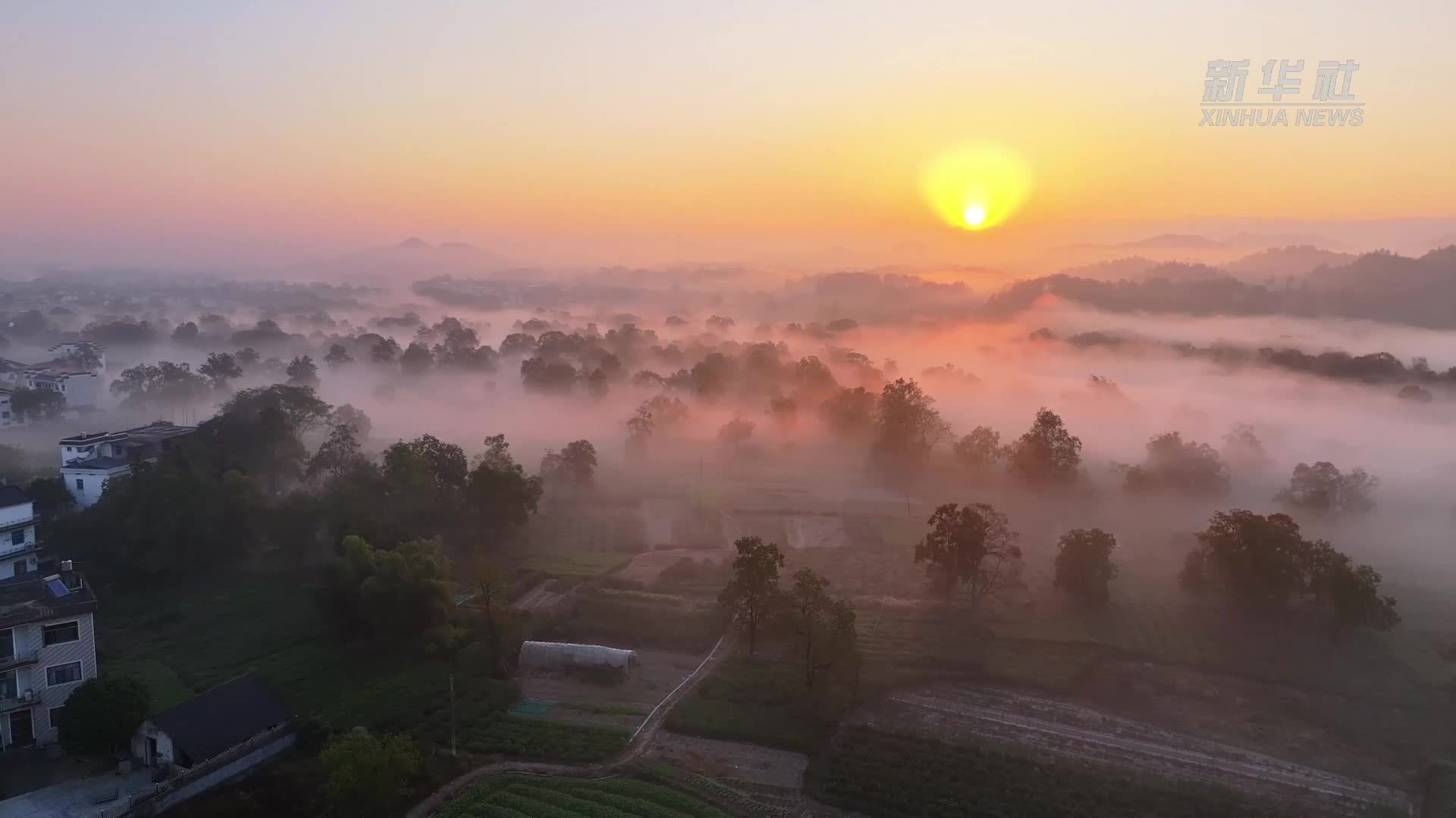安徽休宁：晨雾缥缈 如诗如画