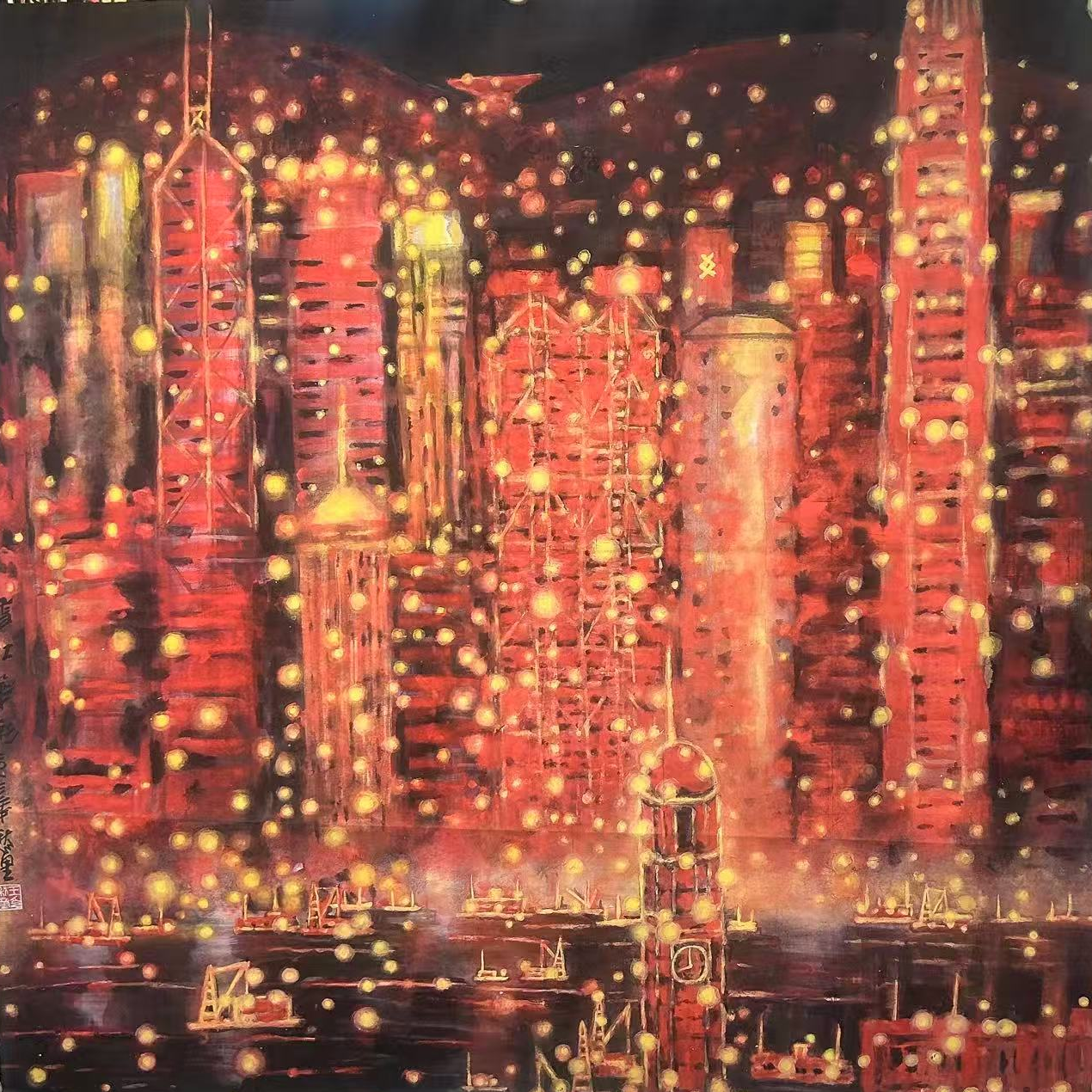 图：王秋童代表作品《太平山下的辉煌》